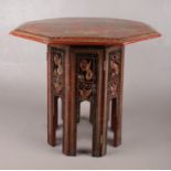 A Burmese lacquered octagonal table.