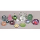 A collection of assorted art glass. To include two Caithness paperweights & a handmade glass form