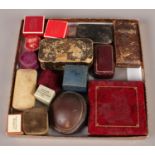 A quantity of assorted vintage jewellery boxes. Approximately 16.
