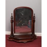 A Victorian mahogany dressing table swing mirror. (80cm height 72.5cm)