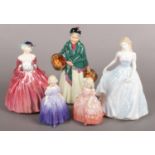 A Collection of Five Royal Doulton Figurines. To include: HN1962 'Genevieve', HN1953 'Orange