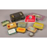 A small collection of vintage tins.