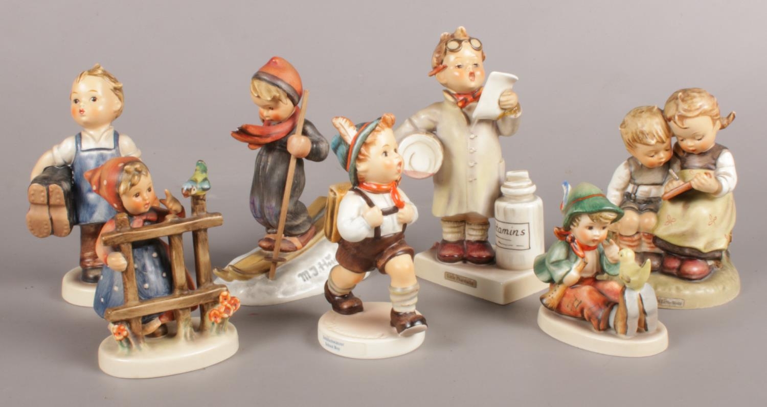 Seven W. Goebel Figures, made in West Germany, all of children. Includes 'Little Pharmacist', '