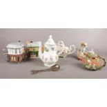 A group of miscellaneous. Royal Albert 'flowers of the month' teapot, various ceramic teapot 'Rovers