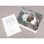 An autographed photograph of Webley Stadium. Signed by Manchester United Football Club players,
