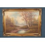 Cantrell, framed oil on canvas, rural landscape. (81cm x 60cm)