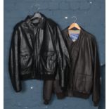 A Pair of Genuine Leather Men's Coats from Manufacturers Next and Airborne. Sizes XL & XXL.