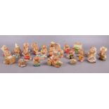 A collection of Pendelfin figures. 'Rocky', 'Duffy', 'Rosa' etc