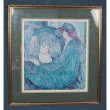 A limited edition framed print by Barbara A Wood (602/875) signed in pencil depicting a Woman with