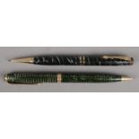 A Conway Stewart 'No 24' Cracked Ice Pencil (1933), together with a Parker Emerald Pearl Pencil (