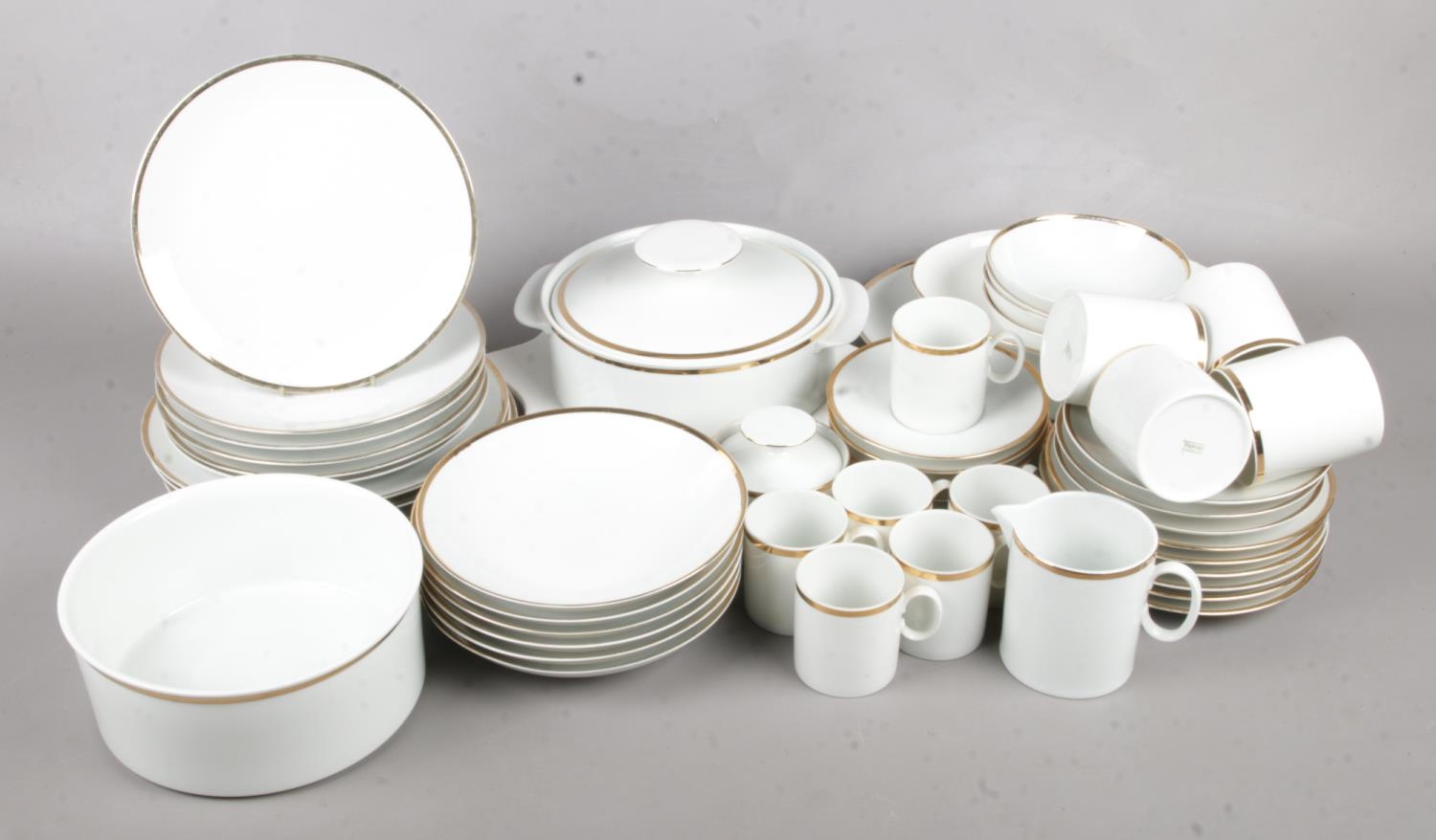 A Large Collection of Mainly Thomas Germany Dinnerware. Some chips to pieces.