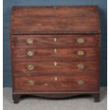 A Georgian mahogany bureau. (113cm x 107cm x 51cm)