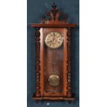 A Large Mahogany Vienna Type Wall Clock. Height: 103cm