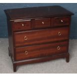 A Stag Minstral three over two chest of drawers. H:72cm, W:82cm, D:46cm.