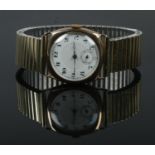 A vintage gents 9ct gold manual wristwatch.