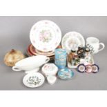 A Collection of Small Ceramics, to include examples by Royal Crown Derby and Wedgewood.