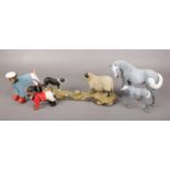 A collection of composite figures. Includes Tom Mackie sheep and dog, North Light horse and foal and