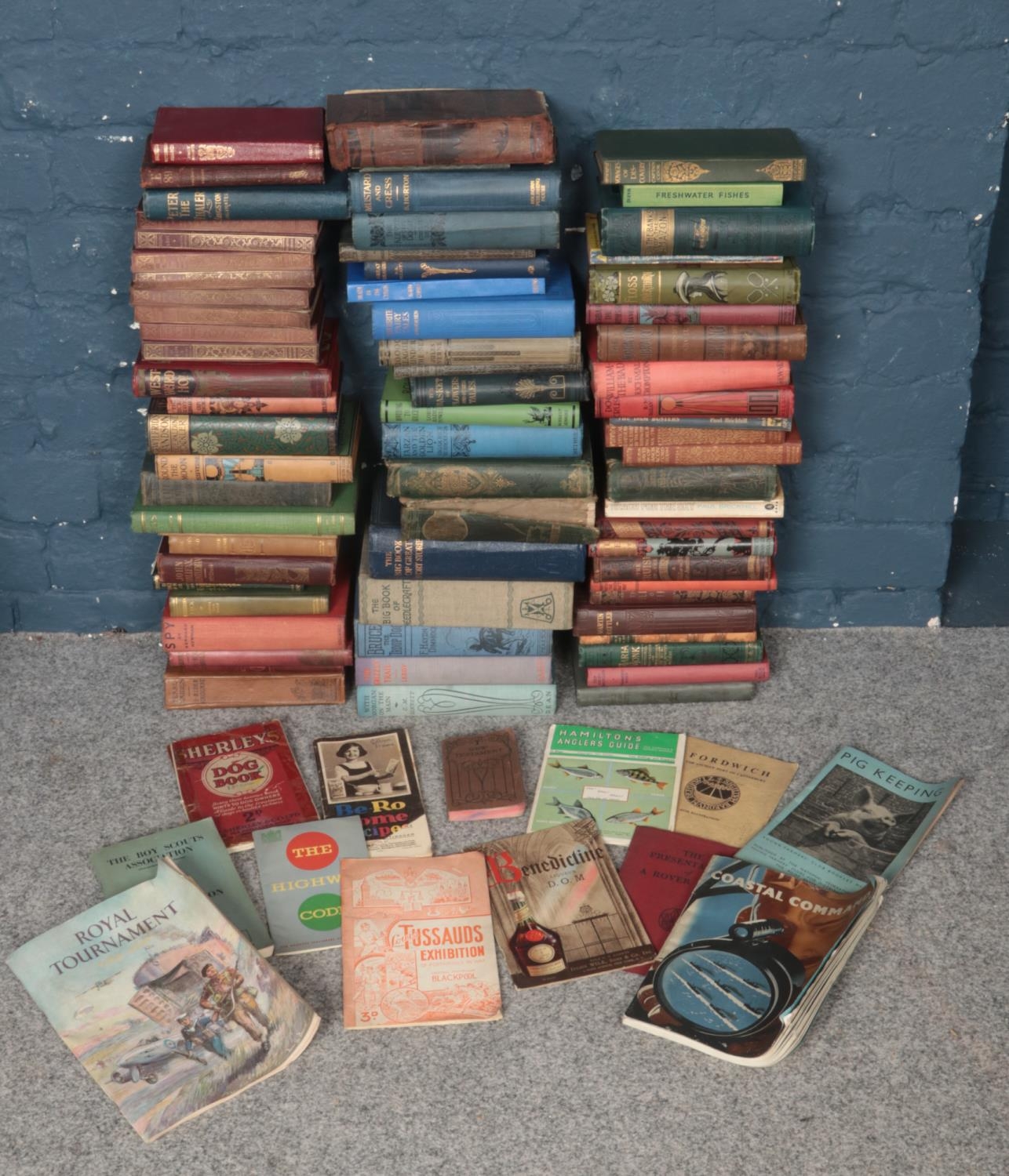A box of vintage books. Including story books, observation books, etc.