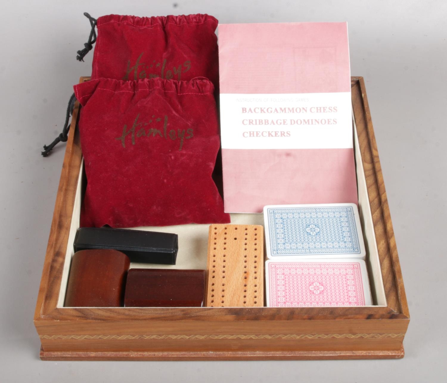 A Hamleys Small Games Compendium. To include contents for Backgammon, Dominoes, Cribbage and Chess. - Image 2 of 2