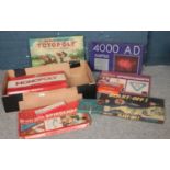 A collection of vintage board games. Totopoly, Blast- off, Monopoly, Super Spirograph, Lexicon etc.