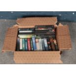 A box of Bernard Cornwell books. The Fort, The Flame Bearer, The Pagan Lord etc