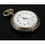 A German silver pocket watch. In need of attention.