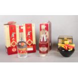 Four full & sealed boxed oriental alcohol. Jinliufc etc