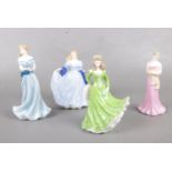 Four Royal Worcester figurine's. Special Day 'Bridesmaid', 'Claire', Birthstone Crystal 'Taurus',