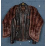 A Silver Dart R.C.A.F. Legends Ambassador Squadron leather jacket along with a fur stole.