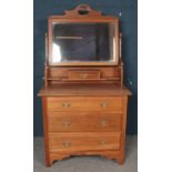 A Satinwood Dressing Table and Mirror.