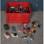 A quantity of mostly diecast vehicles. Including tinplate, Dinky, Matchbox, etc.