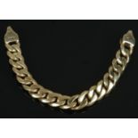 A 9ct gold link bracelet. 21.49g Missing clasp.