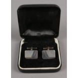 A Pair of Continental Silver Cufflinks (Stamped 835).