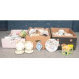 Three boxes of miscellaneous. Wedgwood, Royal Worcester, Maddock & sons etc