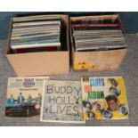 Two boxes of LP records. Including Buddy Holly, Cliff Richard, etc.