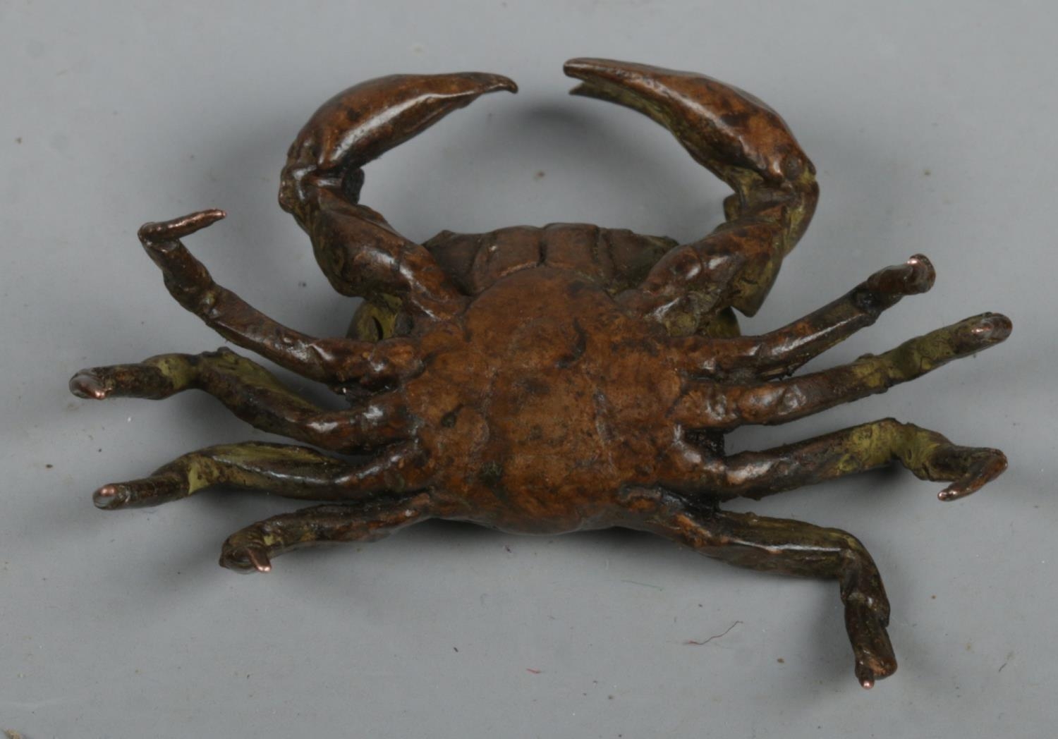 A small bronze figure of a crab. - Image 2 of 2