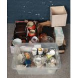 Three Boxes of Assorted Items, to include a Mantle Clock, Boxed Royal Worcester Gourmet Ceramics and