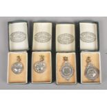 Four Silver fob medals in their original boxes. All assayed in Birmingham by Fattorini & Sons
