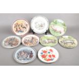 A box of nine assorted collectors plates. To include, Royal Doulton-'Pigs by Debbie Cook' (3),