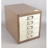 A Table-top set of Metal Filing Drawers.