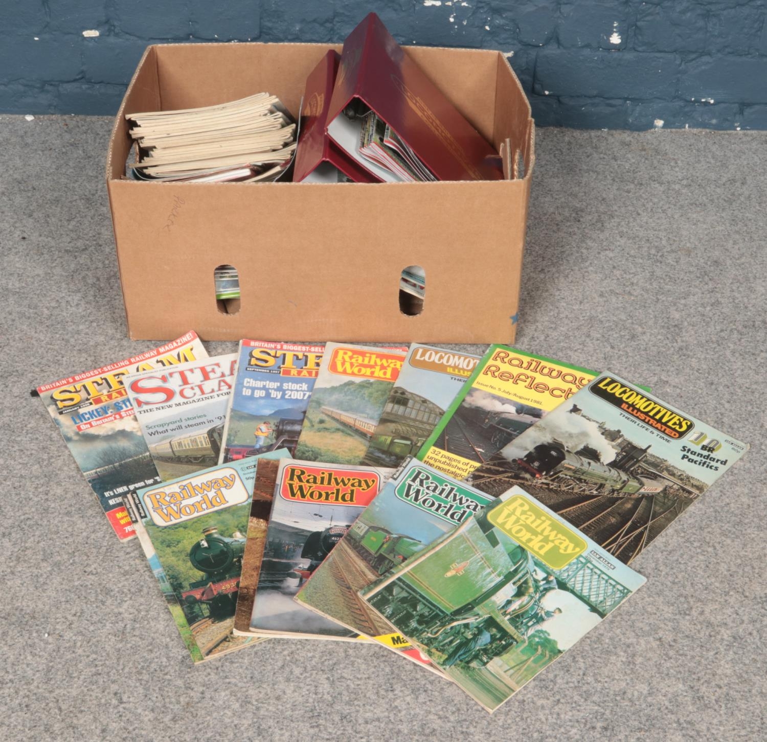 A box of vintage steam & railway magazines/books. Steam Railway, Locomotives illustrated, Railway