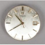 An Omega automatic 24 jewel watch movement. With baton markers and date display. 20003809. Running.