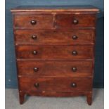 A Victorian mahogany chest of 2 over 4 drawers. (134cm x 102cm)