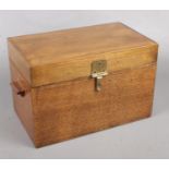 An Oak Sewing Box with Contents.