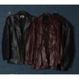 Three leather jackets. Including Hepworths example, etc.