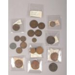 A quantity of antique coins. Including 1910 Canadian One Cent, 1861 Italian 5 Centesimi, 1844 States