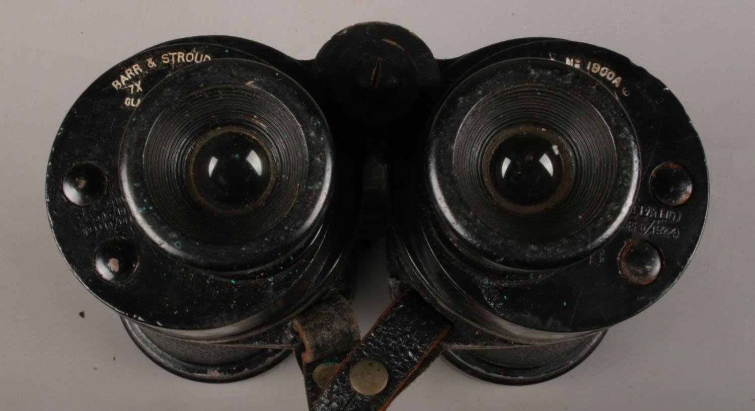 Two cased pairs of binoculars. To include a WW2 pair of Barr & Stroud Royal Navy Binoculars no 85216 - Image 2 of 3