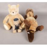 A Collection of Three Soft Teddy Bears. To include a Merrythought Otter and Gund Classic Pooh Bear.