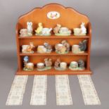 A Free Standing Display Unit with Chicken Detail, complete with Twelve Franklin Min 'Friends of