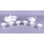 A Royal Albert Haworth pattern part set. To include a teapot, lidded tureen and six cups.